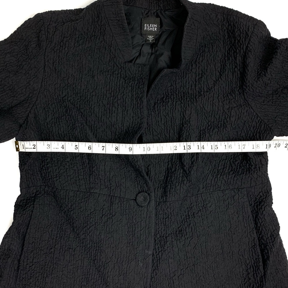 Eileen Fisher Pebbled One Button Wool Coat - Picture 5 of 5